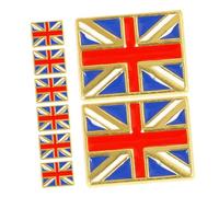 GLEAVI Lot de 8 Broches Rectangulaires Union Jack en Métal Robuste, Épingle Drapeau Britannique pour Vêtements et Accessoires, Souvenir Patriotique Léger, pour Tenue Formelle