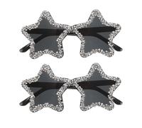 GLEAVI Lunettes de Soleil Étoile Noire Sans Monture 2 Pièces, Scintillants, Accessoires pour Cosplay et Été, Lunettes Femme à Forme Irrégulière