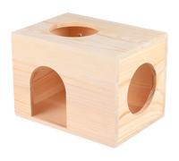 GLEAVI Maison en Bois Rectangulaire pour Cobayes et Écureuils Mangeoire Multifonctionnelle Sécurisée Bords Lisses Cachette Confortable pour Petits Rongeurs et Animaux de Compagnie