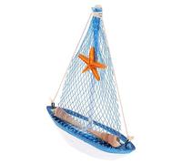 GLEAVI Maquette De Voilier en Bois Décorations Océaniques Ornements Côtier Décor Rustique Bureau Décor Nautique Modèle De Bateau Vrai Voilier Nautique Art Mural Résine