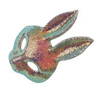 GLEAVI Masque de Lapin D'halloween en Eva, Célébration Halloween, Cosplay | Design Lapin Cartoon Adorable, Paillettes Scintillantes, Réutilisable et Léger, pour Fêtes, Déguisements, Pâques