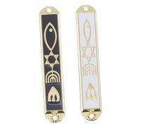 GLEAVI Mezouza Décorative en pour Porte Juive Lot de 2 Pcs Décoration Religieuse Accessoire de Maison Panneau de Prière Vintage Convient pour Entrée et Décor Intérieur