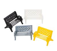 GLEAVI Mini Banc de Parc Miniature 4 Pièces Multicolore en Plastique Léger pour Modèle de Table à Sable et Décoration de Micro-Jardin