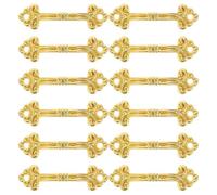 GLEAVI Mini Poignées Métalliques Dorées Vintage, Lot de 12, pour Boîtes Présents, Coffres et Tiroirs Compacts, Poignées Décoratives pour Meubles Anciens