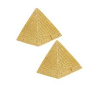 GLEAVI Modèle De Pyramide Décorative en Résine Ornement Artisanal Doré Petite Figurine Pyramidale Design Rétro Décor Maison Présent pour Amis Lot De 2 Pièces