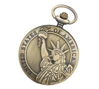 GLEAVI Montre de Poche Rétro à Quartz Boîtier en Alliage, Design Statue Liberté Style Grec Ancien, Adaptée aux Passionnés d'Objets Historiques