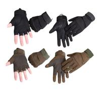 GLEAVI Moufles Tactiques Demi-Doigts Noirs M en Tissu Doublé Chaud Respirants et Antichocs pour Cyclisme Randonnée et Sports de Plein Air Moufles Confortables Anti-Transpiration et