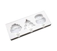 GLEAVI Moule à Glace Réutilisable Silicone pour Sucettes Glacées DIY Moules Bâtonnets Glace Maison Multi Usage pour Chocolat Yaourt Gelée Facile à Nettoyer et Ranger Thème Noël Cartoon