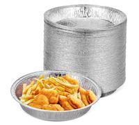GLEAVI Moules à Pâtisserie Jetables en Aluminium 20 Cm Robustes pour Friteuse à Air Cuisson Homogène Barquettes Rondes Aluminium pour Four Lot de 100 Pièces Usage la Cuisine Maison