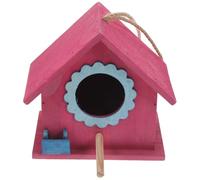 GLEAVI Nichoir en Bois Mini Décoratif Rouge Nid d'Oiseau Suspendu Extérieur Maison à Oiseaux Compacte pour Jardin Nichoir Solide et Naturel Décoration Écologique pour Oiseaux