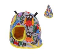 GLEAVI Nichoir Suspendu pour Perroquets Grand Format Hamac d'hiver Rembourré Gris Motif Chouette Lit pour Oiseaux en Cage Accessoire Chaud et Douillet pour Cage d'oiseaux d'Intérieur