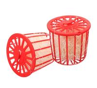 GLEAVI Nid d’éclosion pour perroquets et Oiseaux, Panier en Plastique Rouge, Support Creux pour nid de canari, nid de Reproduction Durable pour Cage, Accessoire pour Bien-être aviaire