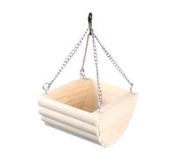 GLEAVI Nid Suspendu en Bois pour Hamster et Perroquet Chaîne Balançoire de Bateau Niche Confortable et Pratique pour Petits Animaux Usage Intérieur et Extérieur