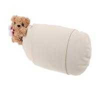 GLEAVI Oreiller Appuie-Tête de Voiture Ergonomique en Tissu Respirant Quatre Saisons Coussin de Maintien Cervical Blanc avec Motif Ours en Peluche Accessoire de Voyage pour Longues