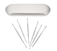GLEAVI -Oreilles en Acier Inoxydable 6 Pièces Spirale 360° pour Nettoyage du Cérumen Kit D’Outils de Nettoyage des Oreilles Boîte de Rangement pour Hygiène Auriculaire Précise