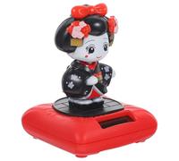 GLEAVI Ornement Poupée Kimono à Tête Tremblante Énergie Solaire, Figurine Décorative pour Tableau de Bord Voiture, Statuette Danseuse Japonaise