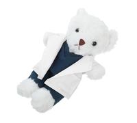 GLEAVI Ours en Peluche Docteur vêtements pour Animaux en Peluche Docteur en Costume de Chien EUR Ours médicale Polaire en infirmière Coton PP Blanche