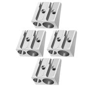 GLEAVI Outil Taille-Crayons Portable à Double Trou, Lot de 4 en Alliage d'Aluminium, pour Crayons Épais et Fins, pour Usage Scolaire et Artistique