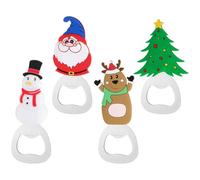 GLEAVI Ouvre-bouteilles de Bière en Silicone et Acier Inoxydable Lot de 4 Festifs Ambiance Bavaroise Joli Ouvre-bière Pratique pour Famille et Hôtel