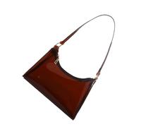 GLEAVI Paquet Bandoulière Femme Transparent Effet Gelée en PVC Caramel Paquet à Main Portable Souple Pochette pour Travail École et Shopping Élégant
