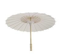 GLEAVI Parapluie en Papier Huilé Blanc 83 CM de Diamètre Manche en Bambou 52 CM - Parapluie Pliant pour Peinture DIY à la Main - Parasol Décoratif Asiatique pour Mariage et Fête