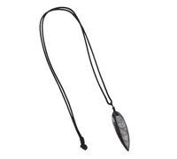 GLEAVI Pendentif en Pierre Brute D’Orthoceras Grand Format, Collier Pendentif Coquillage Naturel Poli Brillant, Bijou Minéral Vintage pour Collection et Présent Paléontologie