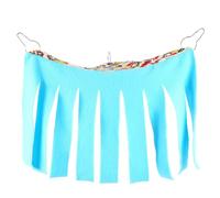 GLEAVI Petit Hamster Cachette Tente D’Angle Hamac Suspendu pour Petit Animal de Compagnie Maisonnette en Tissu Gris et Bleu Pompons Coin Refuge Confortable pour Hamster Lapin Cochon