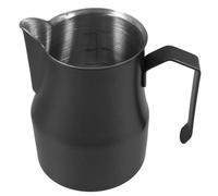 GLEAVI Pichet Mousseur à Lait en Acier Inoxydable 304 Tasse à Expresso de 480 Ml Bec Verseur Fin Pichet à Café Professionnel Noir pour Latte Art et Préparation Mousseuse