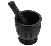 GLEAVI Pilon à Ail en Plastique Pot Imitation Bois Presse-Ail Manuel Multi-Usages pour Écraser L’Ail et Préparer la Médecine à L’Ail Accessoire Cuisine Pratique et Solide