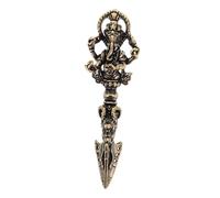 GLEAVI Pilon Vajra Bouddhiste en Laiton Texture Antique Unique, Amulette Protectrice pour Scène de Bouddhisme Tibétain, Ornement Religieux pour Éloigner Le Mal