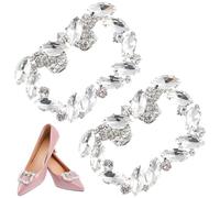 GLEAVI Pince à Chaussures de Mariage en Métal Cristal Carré Accessoire Décoratif pour Femme Clip Bijou pour Ballerines Sandales et Escarpins pour Mariage et Fêtes