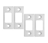 GLEAVI Plaques de Gâche pour Serrure à Pêne Dormant Lot de 4 en Acier Inoxydable Finition Acier Inox Pièces de Renfort pour Portes Intérieures et Extérieures Kit de Réparation Fiable