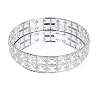 GLEAVI Plateau Miroir Rond Décoratif Argenté, Plateau de Présentation Élégant pour Service et Rangement, Accessoire Décoratif de Table Polyvalent pour Maison et Réception