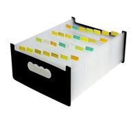 GLEAVI Pochette à Dossiers Accordéon A6 29 Compartiments Noir, Organiseur de Fichiers Portable en Plastique, Trieur Multicouche pour Rangement Documents Bureau, École et Voyage