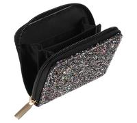 GLEAVI Pochette Courte à Sequins Argentée pour Femme Fermeture Éclair Mini Paquet à Main Zippé pour Monnaie et Cartes Compact Shopping Voyage et Usage Quotidien