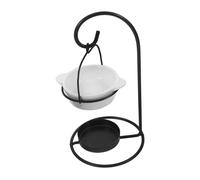 GLEAVI Poêle D'aromathérapie Suspendu Brûleurs à Mazout Brûleur à Pétrole en Cuir Chauffe-Bougie Chauffe-Cire Parfumé Réchauffeur De Cire Brûleur à Cire avec Support en Fer Céramique