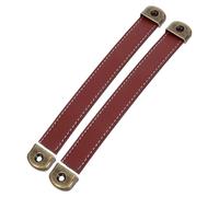 GLEAVI Poignées de Porte de Meubles en PU Vintage Marron Lot de 2 Poignées de Tiroir 160 MM Robustes pour Commodes et Armoires et Valises Accessoires de Quincaillerie Multifonctionnels