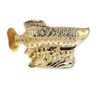 GLEAVI Poisson Décoratif en Céramique Petit Format pour Bureau et Intérieur, Ornement Artisanal Original à Poser, Décoration de Bureau Créative et Stable, Objet Déco Poisson Unique