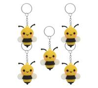 GLEAVI Porte-Clés Abeille Lot de 5 Pendentifs Décoration Paquet à Dos Voiture Présent Baptême Communion