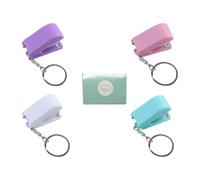 GLEAVI Porte-clés Pendentif Agrafeuse Portable 5 Pièces Colorées Mini Agrafeuse Manuelle Compacte pour Bureau, École et Étudiants