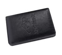 GLEAVI Porte-Passeport en Cuir Noir 64 Textures Étui Portefeuille Portable Multifonction pour Voyage Anti-Piratage Organiseur Compact pour Passeport et Cartes