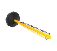 GLEAVI Poteau de Barrière à Chaîne en Plastique Jaune avec Base Lestée, Colonne D’avertissement de Sécurité Routière 1 Mètre, Bornes de Stationnement pour Gestion de Chantier et Contrôle