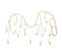 GLEAVI Présentoir Photo Mural Bois avec Guirlande De Perles Porte-Photo Décoratif Suspendu pour Intérieur Décoration Murale pour Bureau