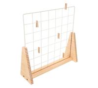 GLEAVI Présentoirs de vente détail en panneau métallique avec support en bois, panneau mural à grille flexible pour expositions artistiques et présentation de marchandises, adapté aux
