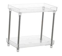 GLEAVI Rack De Finition Cosmétique Étagère Debout Organisateur De Vanité De Salle De Bain Organisateur De Comptoir De Salle De Bain Étroit Transparent Acier Inoxydable