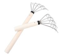 GLEAVI Râteau à Coquillages de Plage 2 Pièces en Acier Inoxydable 304 à 5 Dents Filet, Outil Manuel pour Pêcher Les Fruits de Mer sur Sable