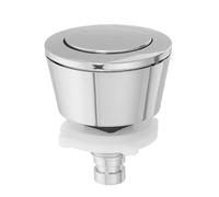 GLEAVI Remplacement du double bouton-poussoir pour réservoir de toilette - Accessoires de salle de bain pour chasse d'eau universelle pour réservoir d'eau, maison ou bureau (argenté, rond)