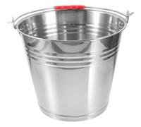 GLEAVI Seau à Alimentation Chevaux en Acier Inoxydable 10l Poignée, Seau D'eau Portable Multifonction pour Ferme et Écurie, Réservoir Solide 30 Cm pour Nourriture et Boisson