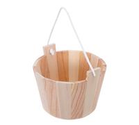 GLEAVI Seau à Eau en Bois pour Sauna Traditionnel Seau Multifonction 7l en Bois Naturel Fait Main Accessoire de Sauna Poignée et Spa pour Usage Intérieur et Extérieur