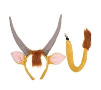GLEAVI Serre-tête Antilope et Queue pour Garçon Fille Accessoires Cosplay Antilope avec Cornes Déguisement pour Fête à Thème Animal